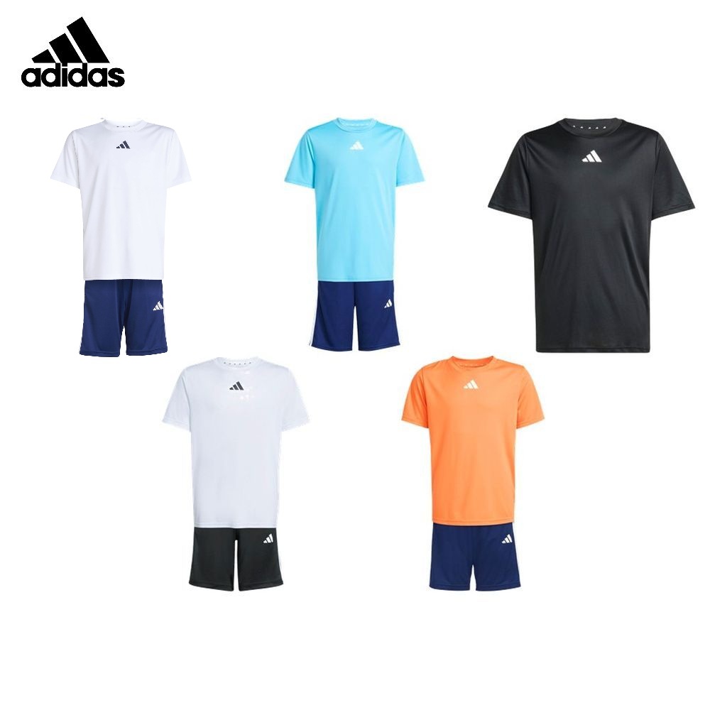 アディダス adidas マルチSPウェア ジュニア   トレイン エッセンシャルズ スリーストライプス 半袖Tシャツセット KQH01 2026SS