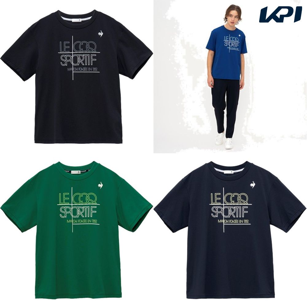 ルコック le coq sportif フィットネスウェア メンズ   接触冷感ストレッチグラフィックＴシャツ LT5SHT03M 2025SS
