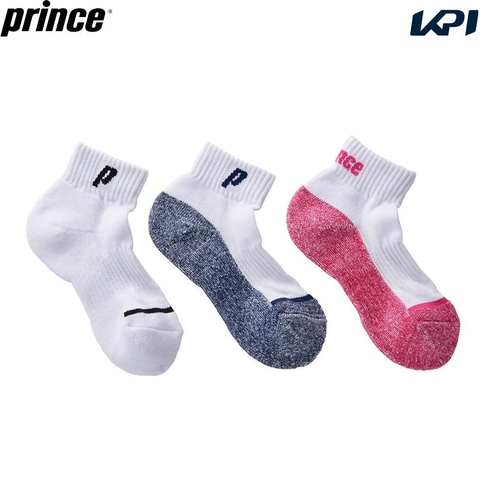 「3足組」プリンス Prince テニスアクセサリー レディースソックス ショート丈3足セット PS307S | Prince