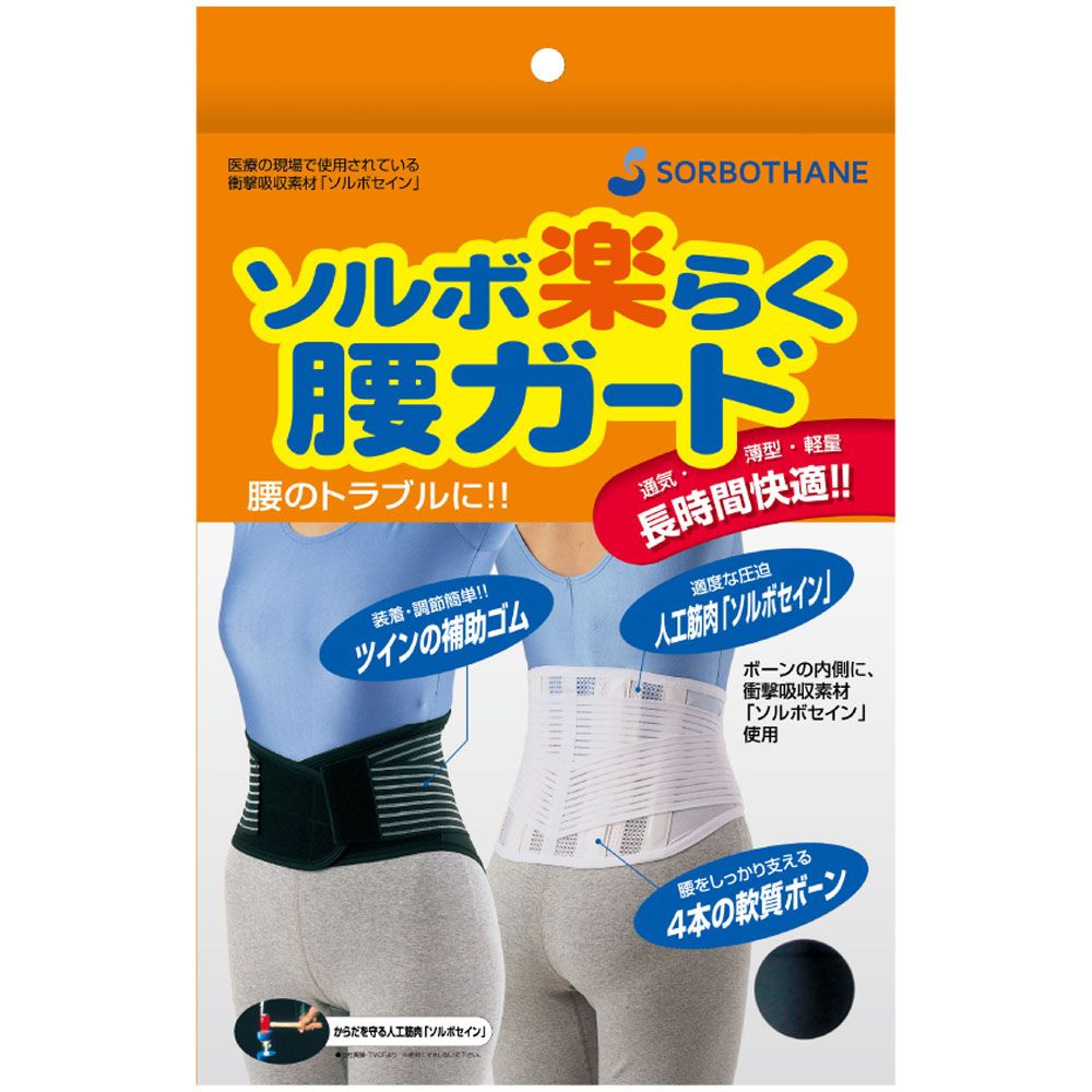 ソルボ SORBO 健康・ボディケアサポーター  楽ラク腰ガード 2L ブラック 63333