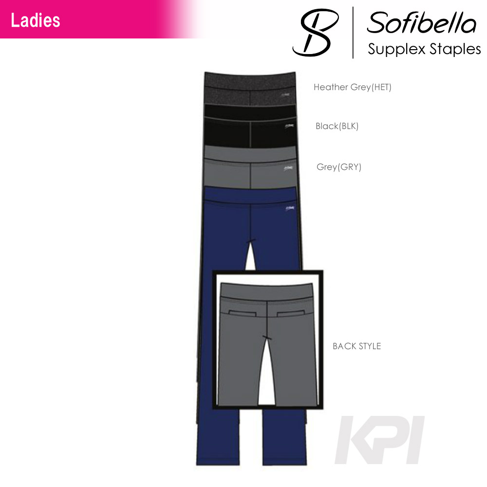 Sofibella ソフィベラ 「Supplex Staples サプレックスコレクション 　Regular Pant w/ Back Pocket SU9053」フィットネスウェア＆テニスウェア『即日出荷』｜kpi24