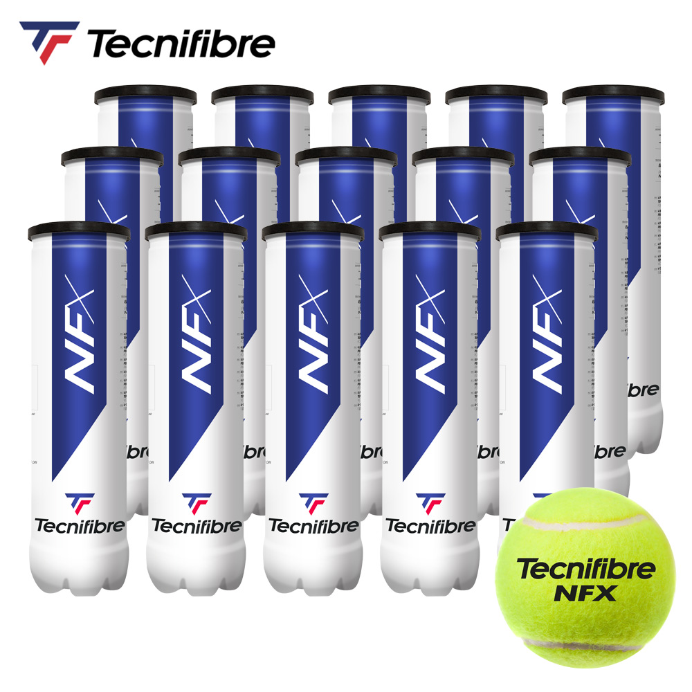 『即日出荷』テクニファイバー Tecnifibre テニスボール  NFX エヌエフエックス 4個入 1箱 15缶/60球  TBA4NF1 | Tecnifibre