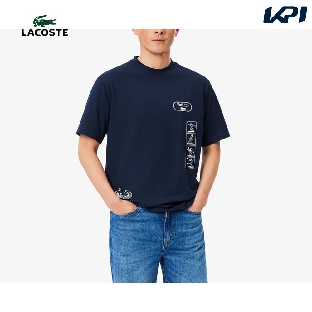 ラコステ LACOSTE テニスウェア メンズ   テニスヘリテージアシンメトリーグラフィックウルトラドライTシャツ TH6732-10-166 2026FW