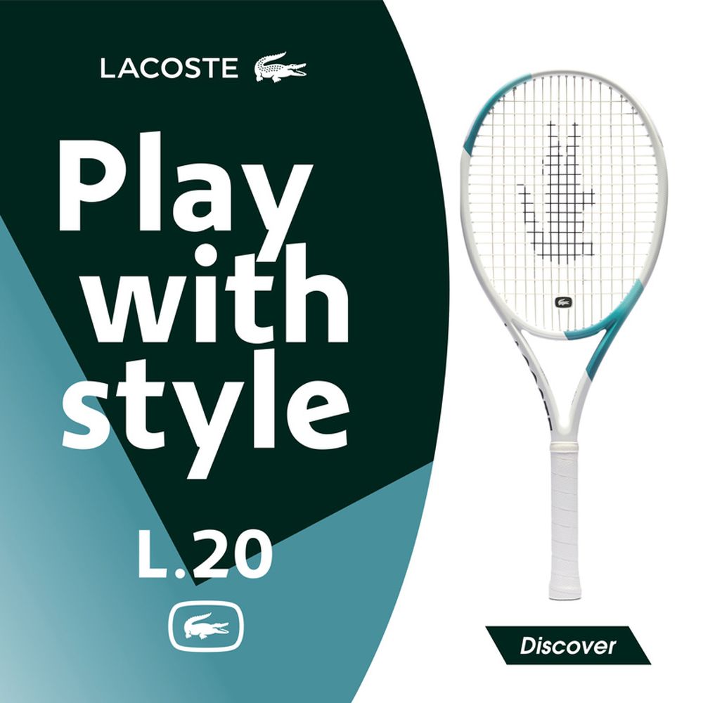 ガット張り上げ済み」ラコステ LACOSTE 硬式テニスラケット L20L
