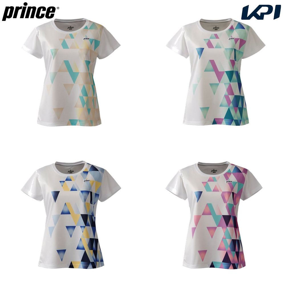 Prince テニスウェア ベージュ シャツ＆スコート Prince テニスウェア ベージュ花柄 ゲームシャツL スコートM