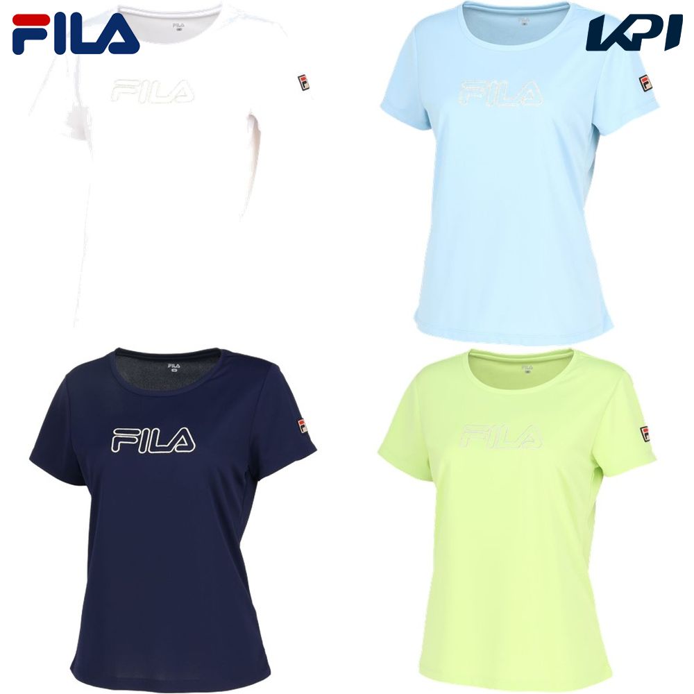 フィラ FILA テニスウェア レディース   アップリケTシャツ VL2819 2024SS｜kpi24