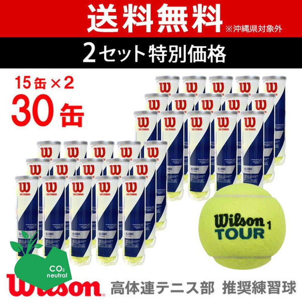 「SDGsプロジェクト」「365日出荷」「2箱セット」Wilson ウイルソン 「TOUR STANDARD   15缶×2=120球  WRT103800」テニスボール『即日出荷』