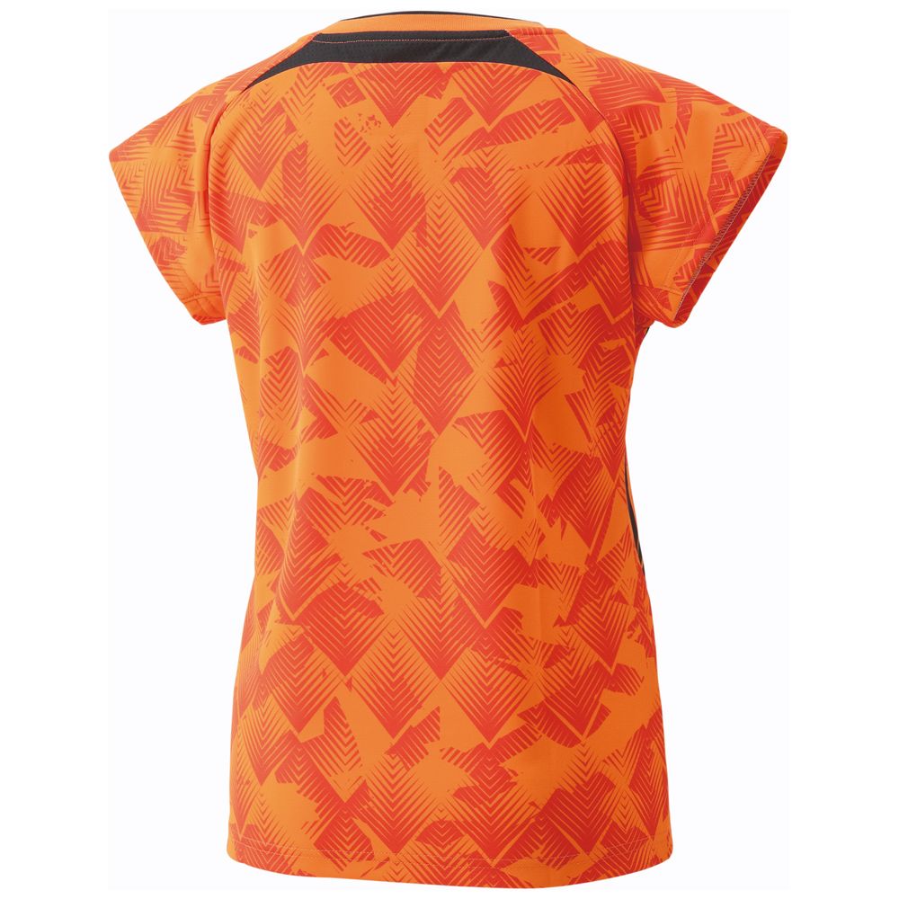 YONEX バドミントンウェア 赤/黄色 ヨネックス（YONEX）バドミントンウェア ジュニア 半袖 ゲーム