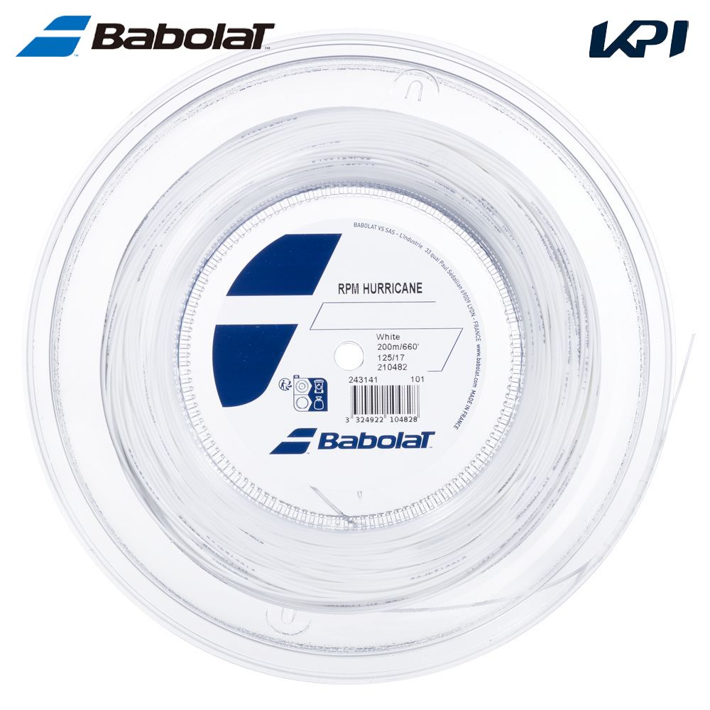 バボラ Babolat テニスガット・ストリング RPM HURRICANE RPMハリケーン 200mロール ホワイト 243141 wh 『即日出荷』 :243141 wh:KPIsports