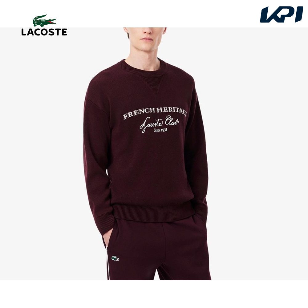 ラコステ LACOSTE テニスウェア メンズ   テニスヘリテージ グラフィッククルーネックセーター AH6931-10-3KE 2026FW