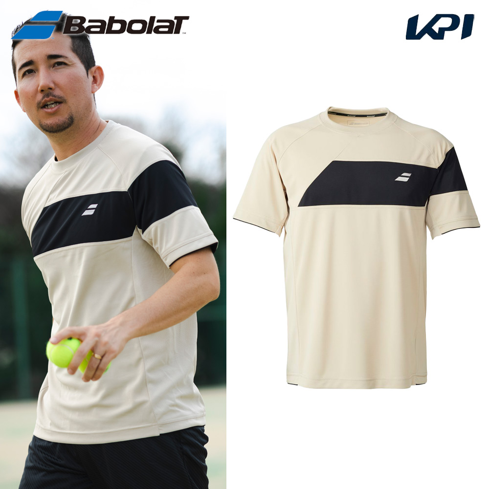 バボラ Babolat テニスウェア ユニセックス   CLUB SHORT SLEEVE SHIRT ゲームシャツ ショートスリーブシャツ BUG4311C-2025 2025SS