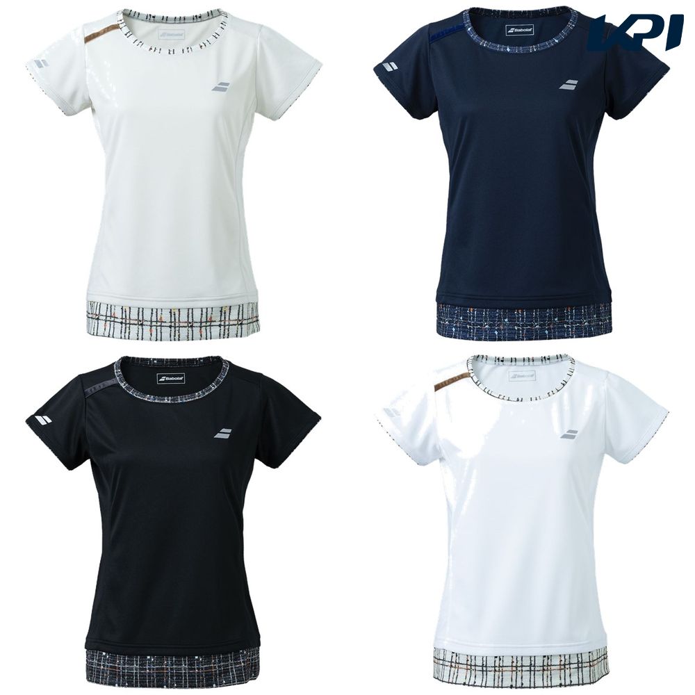 「ポスト投函便で送料無料」バボラ Babolat テニスウェア レディース PURE SHORT SLEEVE SHIRT ショートスリーブシャツ BWG1378 2021FW
