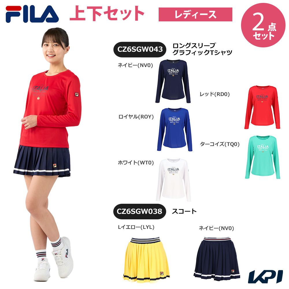 �u�㉺�Z�b�g�v�t�B�� FILA �e�j�X�E�F�A ���f�B�[�X �����O�X���[�u�O���t�B�b�NT�V���c×�X�R�[�g CZ6SGW043-CZ6SGW038-1 2026SS