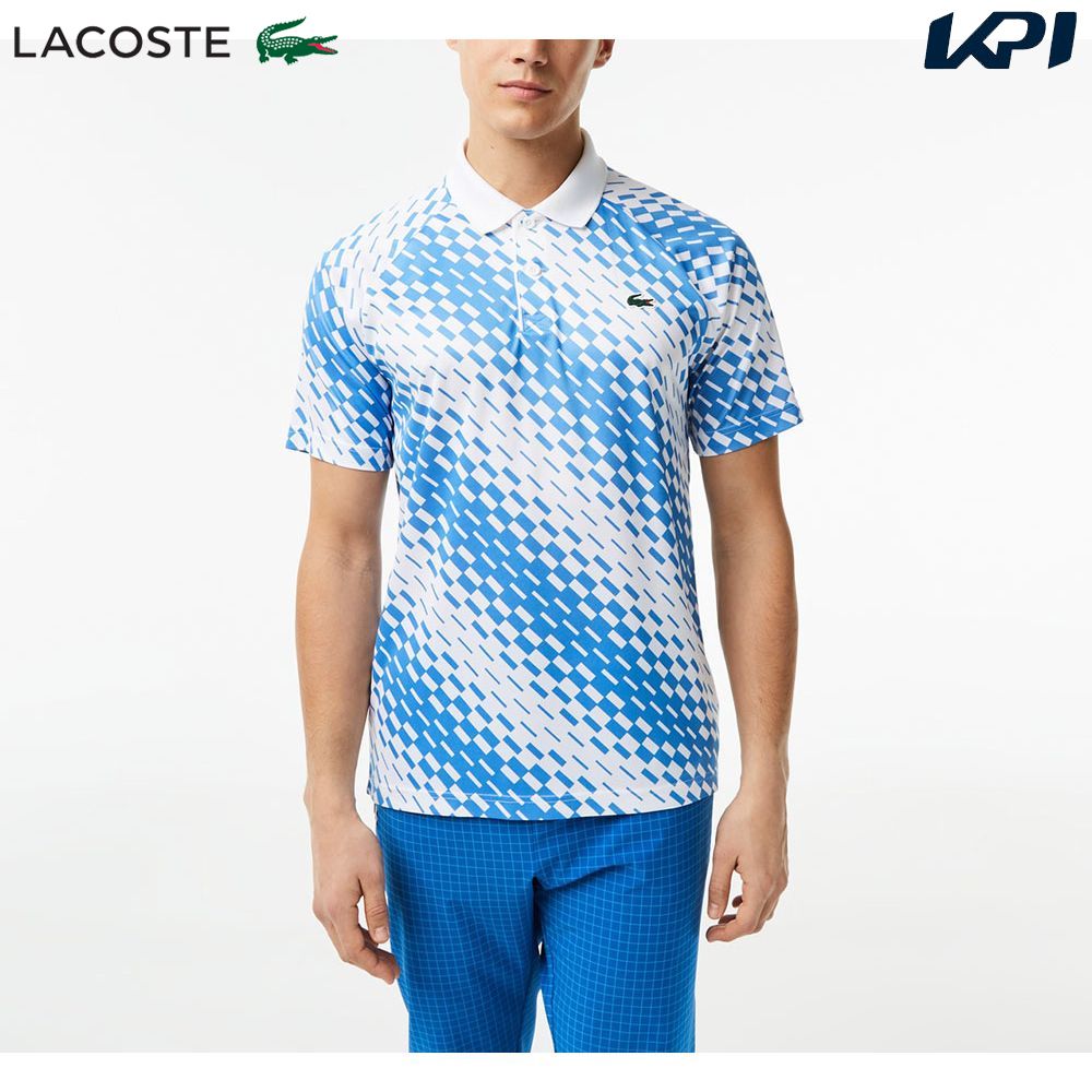 ラコステ LACOSTE テニスウェア メンズ 『ノバク・ジョコビッチ』総柄グラデーションプリントドライポロシャツ DH5174-99-GA7 2023SS  『即日出荷』