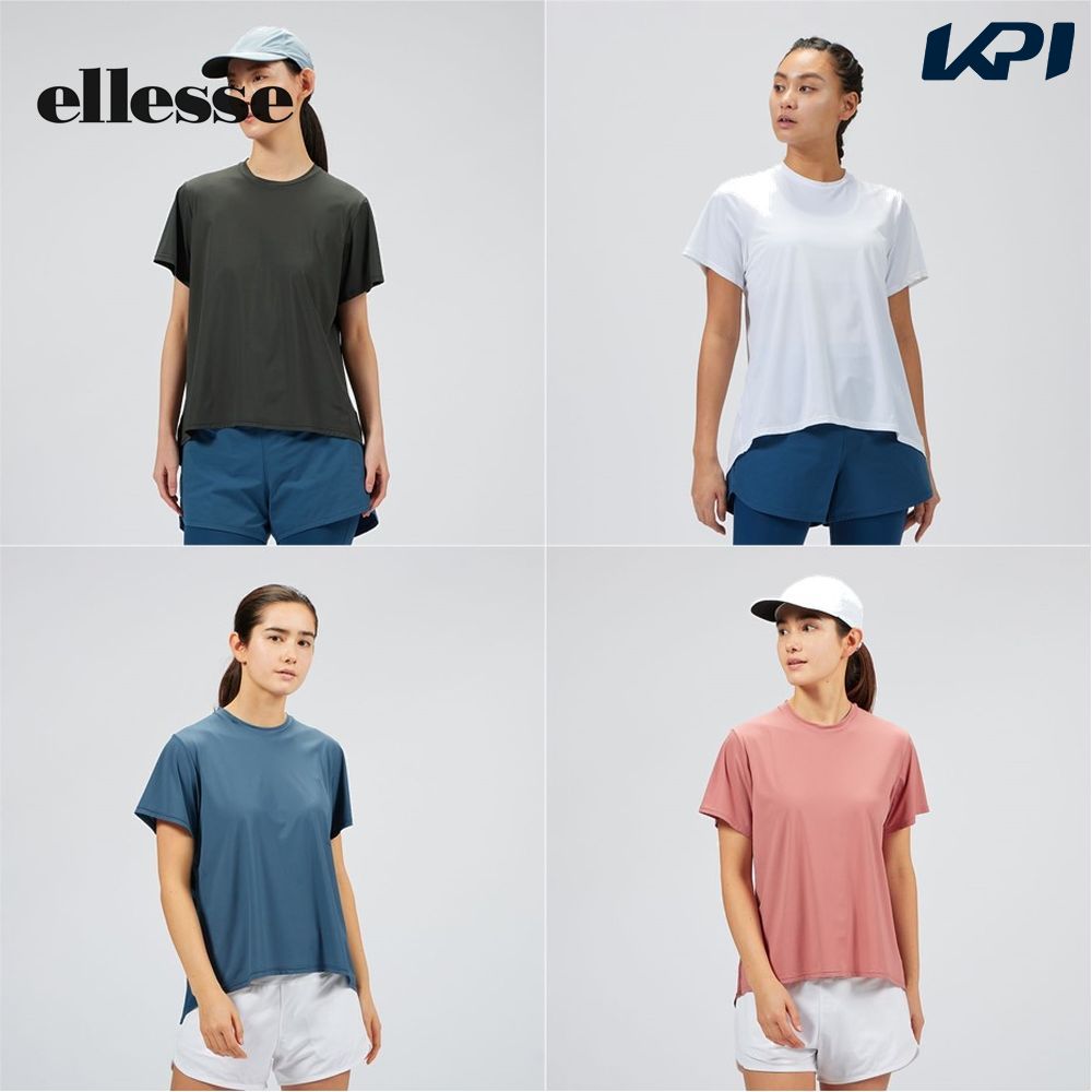 エレッセ Ellesse テニスウェア レディース ハイブリッドショートスリーブシャツ EW023106 2023SS