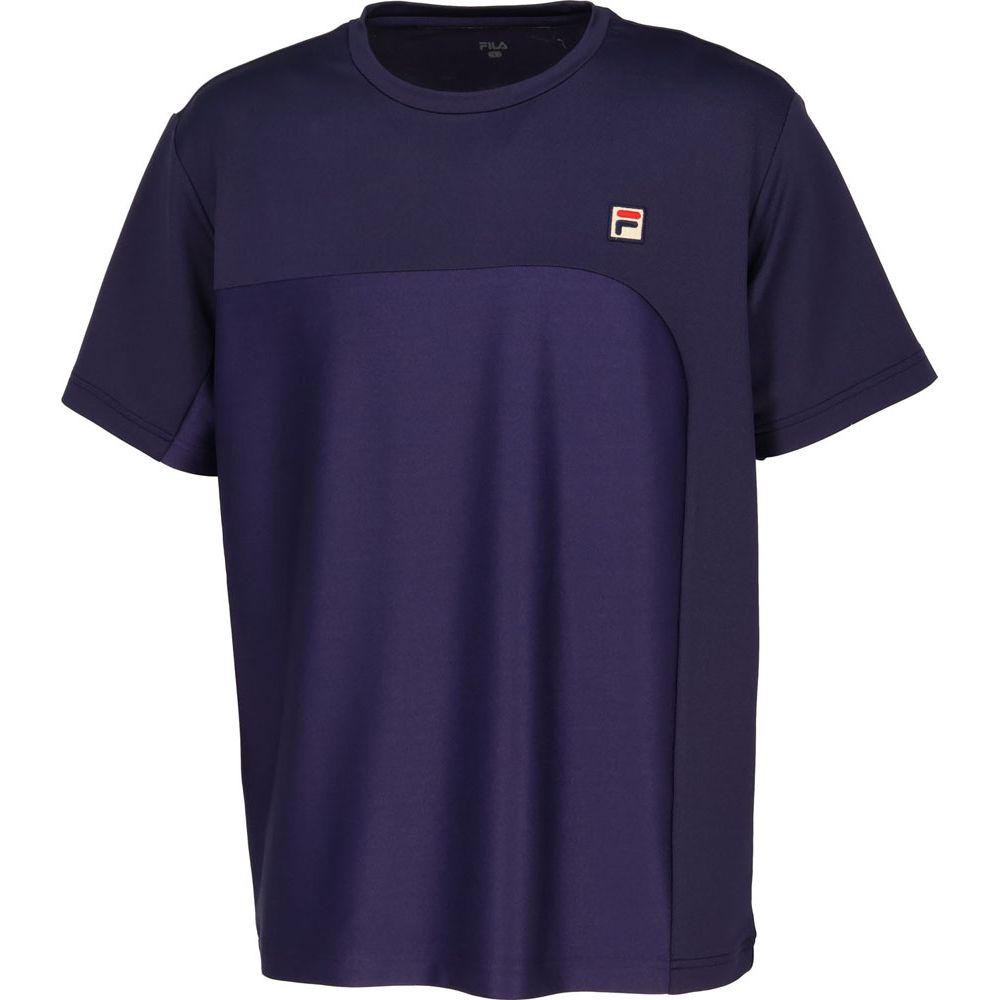 フィラ FILA テニスウェア メンズ ゲームシャツ デニムニット クルーネックTシャツ VM5624 2023FW