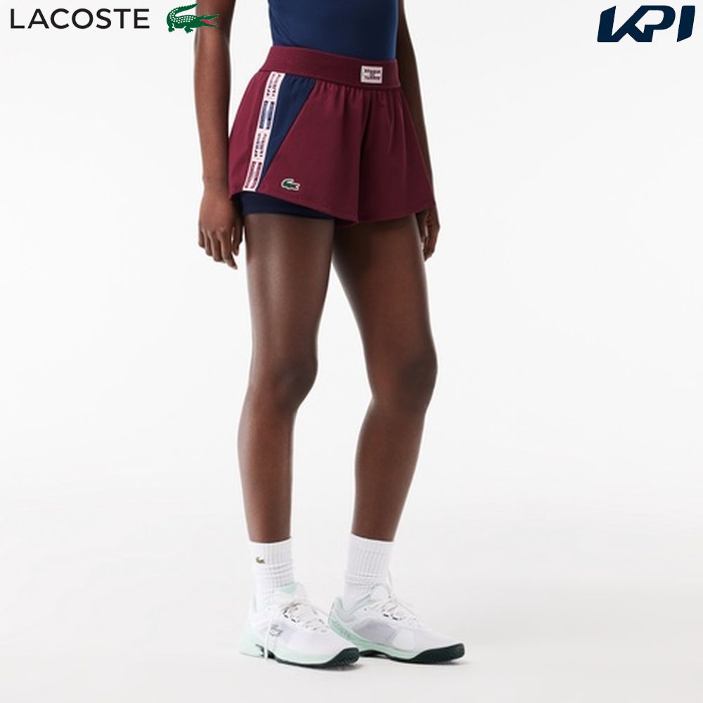 『即日出荷』ラコステ LACOSTE テニスウェア レディース インナースパッツ付きテニスショーツ GF1033-99-LIV 2023FW