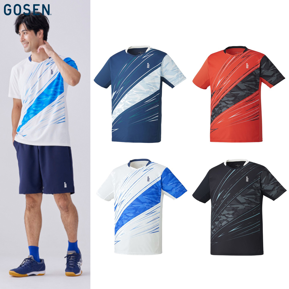 ゴーセン GOSEN テニスウェア ユニセックス ゲームシャツ T2212 2022FW｜kpisports