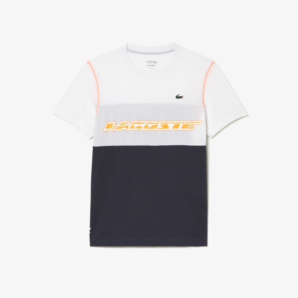 ラコステ LACOSTE テニスウェア メンズ 『ダニール・メドベージェフ』ウルトラドライカラーブロックTシャツ TH5197-10-WYI 2023SS 『即日出荷』