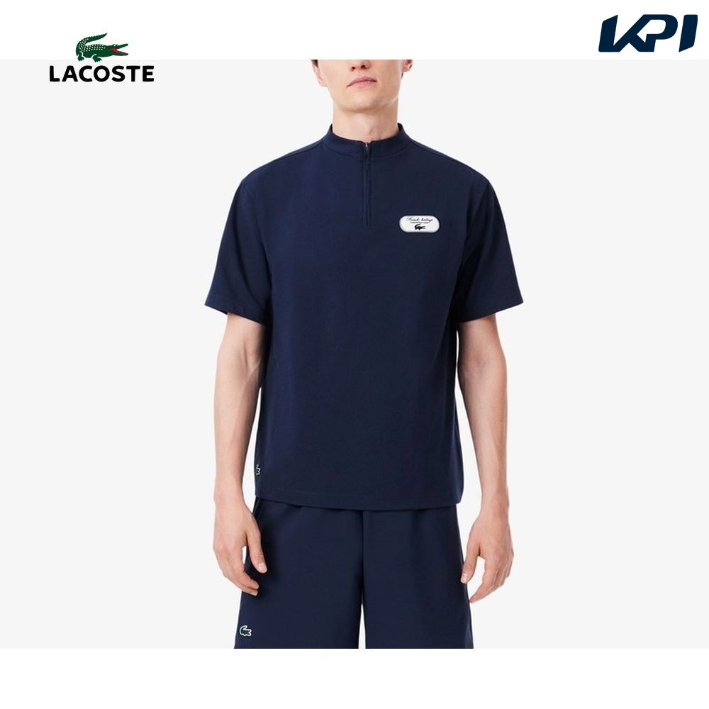 ラコステ LACOSTE テニスウェア メンズ   テニスヘリテージハーフジップウルトラドライTシャツ TH6754-10-166 2026FW