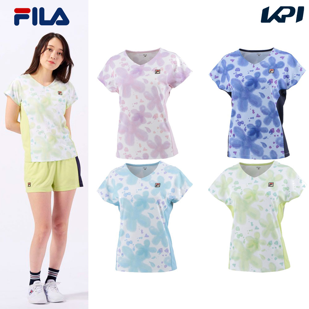 フィラ FILA テニスウェア レディース 総柄ゲームシャツ VL2581 2023SS