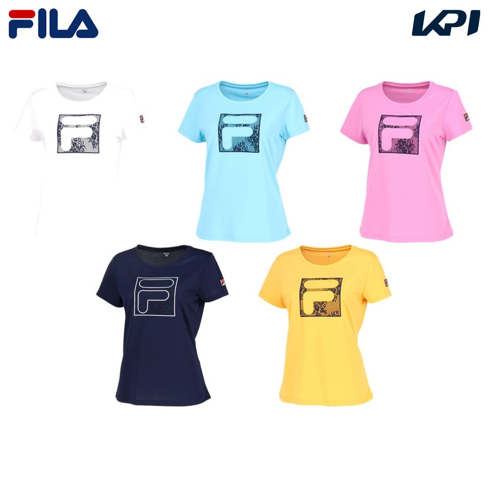 フィラ FILA テニスウェア レディース   アップリケTシャツ VL2840 2024SS