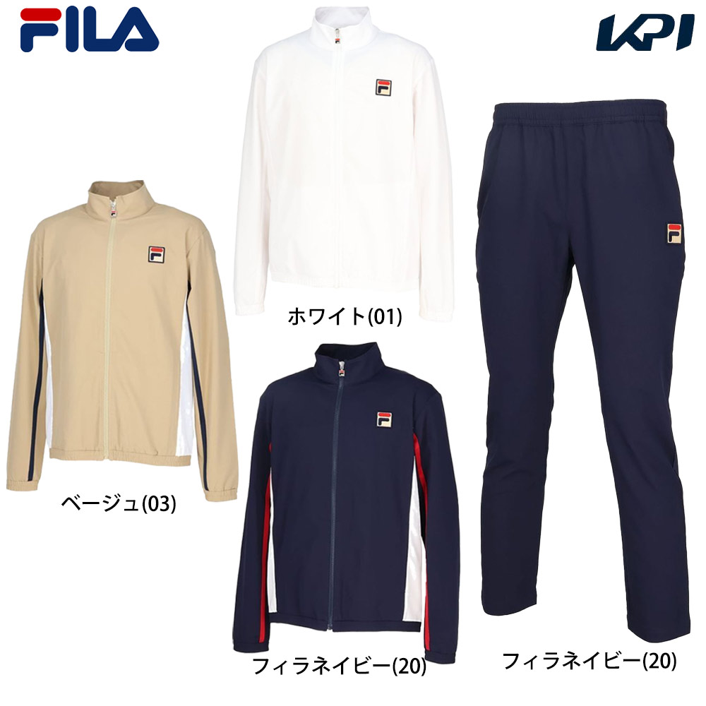 フィラ FILA テニスウェア メンズ   「上下セット」ジャケットVM5710＋パンツ VM5711 ネイビー VM5710-VM5711-20 2024FW