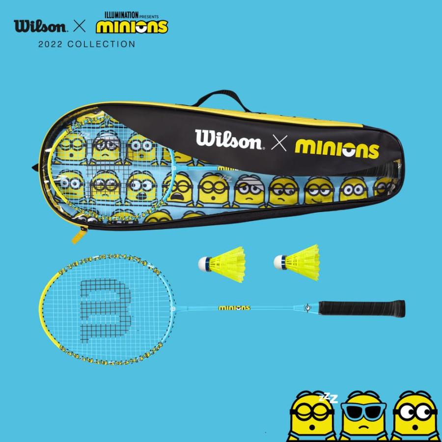 「ガット張り上げ済み」ウイルソン Wilson ミニオンズ バドミントンラケット2本・シャトル2個・ケース MINIONS 2.0 バドミントンセット WR105610F2 『即日出荷』