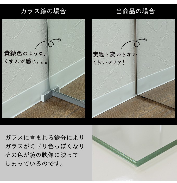 幅120cmの大型キャスター付きミラー 割れない鏡 リフェクス