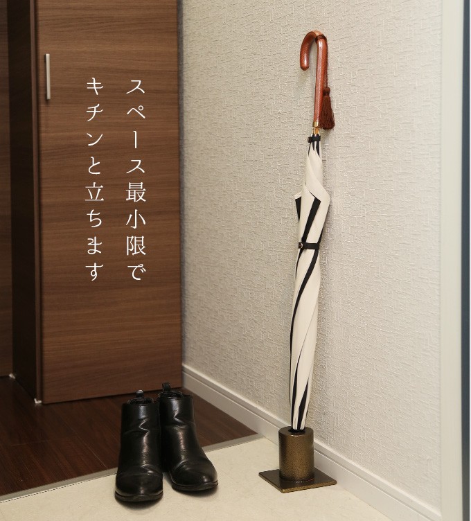一凛傘さし 傘立て 玄関 1本用 省スペース スリム アイアン 傘た