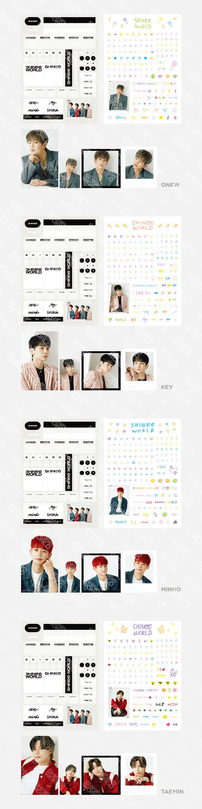 SHINee 【 DECO STICKER + PHOTO SET / デコステッカー + フォトセット 公式SHINee テミンNGDA IDカード+デコステッカーグッズセット