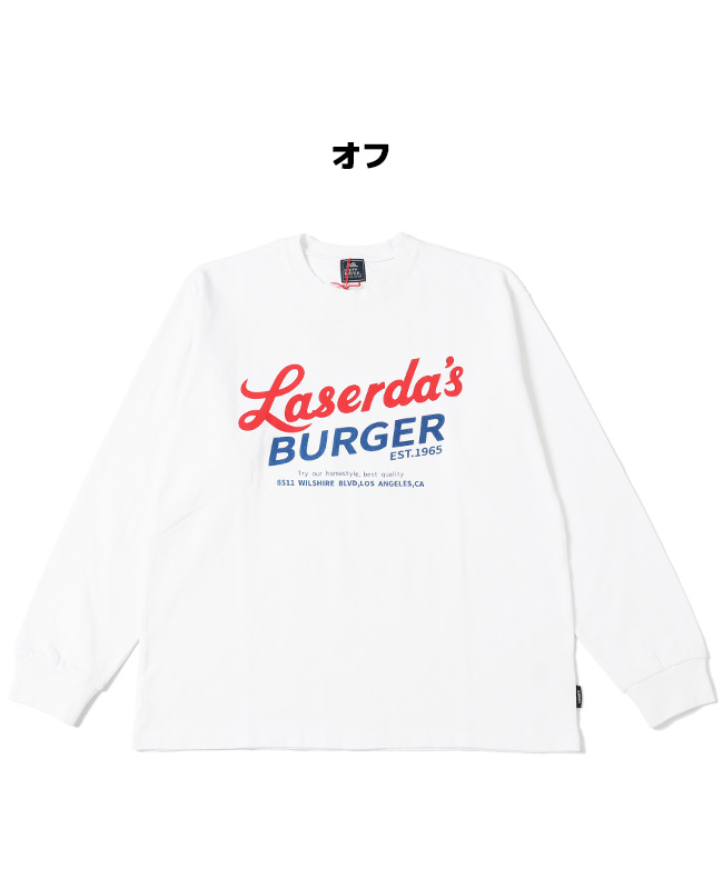 クリフメイヤー KRIFF MAYER メンズ ユニセックス 長袖 Tシャツ ロゴプリント 古着風 コットン100 アメカジ ピグメントプリントロンT バーガー｜kriffmayer｜02