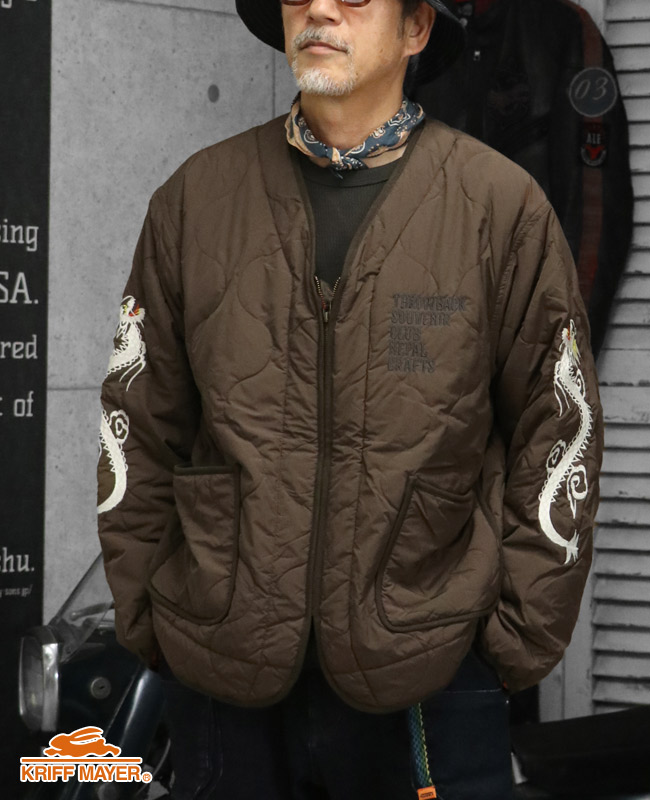 クリフメイヤー KRIFF MAYER メンズ アウター ユニセックス 中綿 ヴィンテージ風 お揃い アメカジ トラ タイガー カジュアル スーベニア 刺繍 キルト ジャケット | KRIFF MAYER | 05