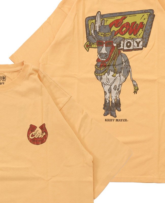 クリフメイヤー KRIFF MAYER メンズ ユニセックス 半袖 Tシャツ バックプリント アニマル 汗染み防止 撥水防汚 カジュアル アメカジ ウェットプロテクト T 牛 | KRIFF MAYER | 04