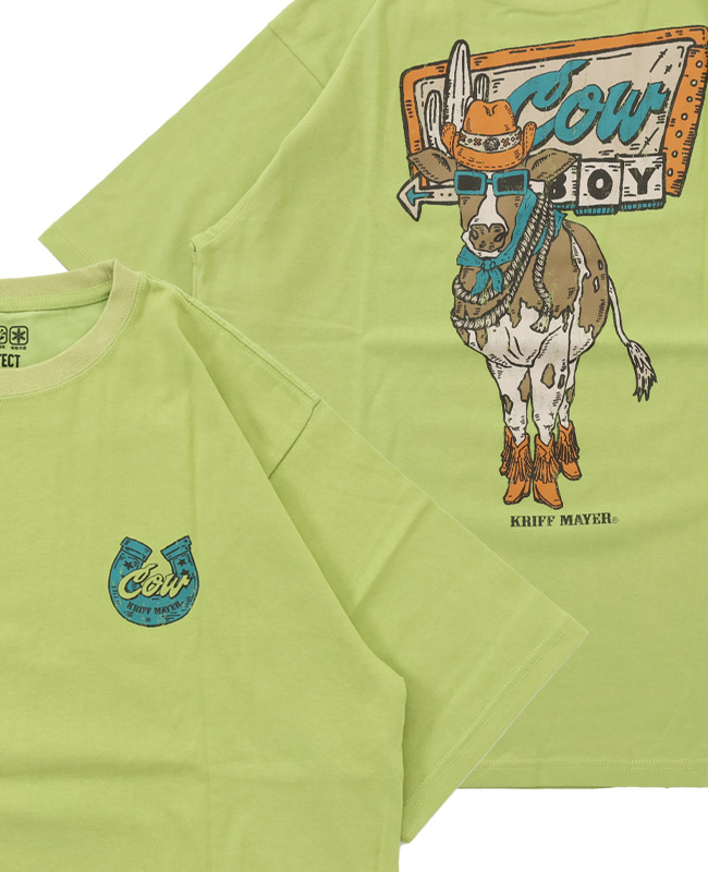 クリフメイヤー KRIFF MAYER メンズ ユニセックス 半袖 Tシャツ バックプリント アニマル 汗染み防止 撥水防汚 カジュアル アメカジ ウェットプロテクト T 牛 | KRIFF MAYER | 05