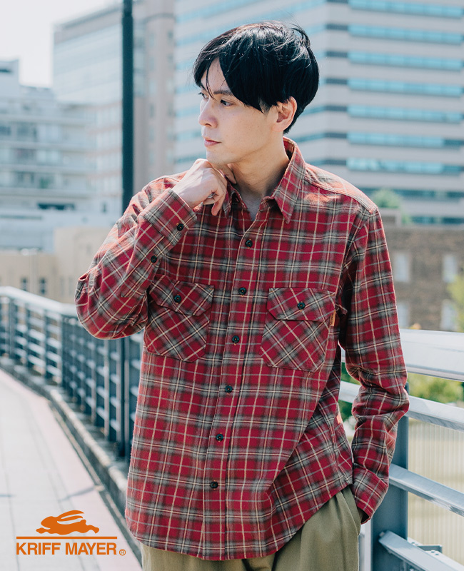 その他ブランド / 長袖シャツ/16/コットン/BRW/チェック KRIFF MAYER（クリフメイヤー） メンズ ユニセックス 綿100 コットン