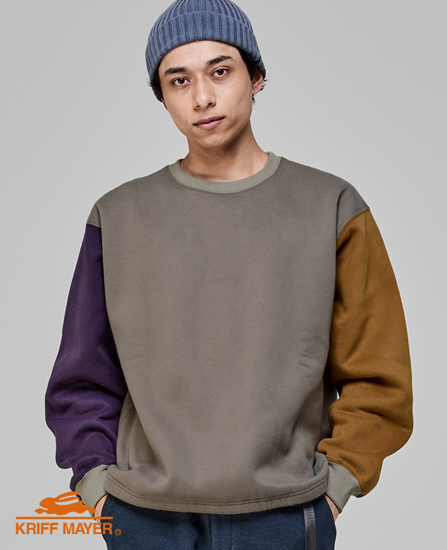 クリフメイヤー KRIFF MAYER メンズ ユニセックス 長袖 スウェット 刺繍 ドローコード 2025FW 裏起毛 レトロカラー クルー | KRIFF MAYER Lady's Collection | 02