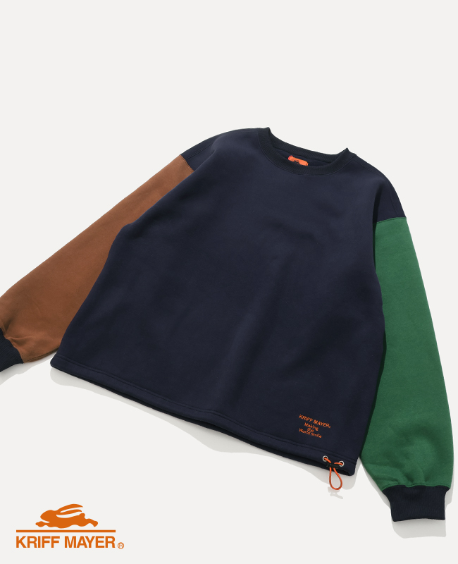 クリフメイヤー KRIFF MAYER メンズ ユニセックス 長袖 スウェット 刺繍 ドローコード 2025FW 裏起毛 レトロカラー クルー | KRIFF MAYER Lady's Collection | 04