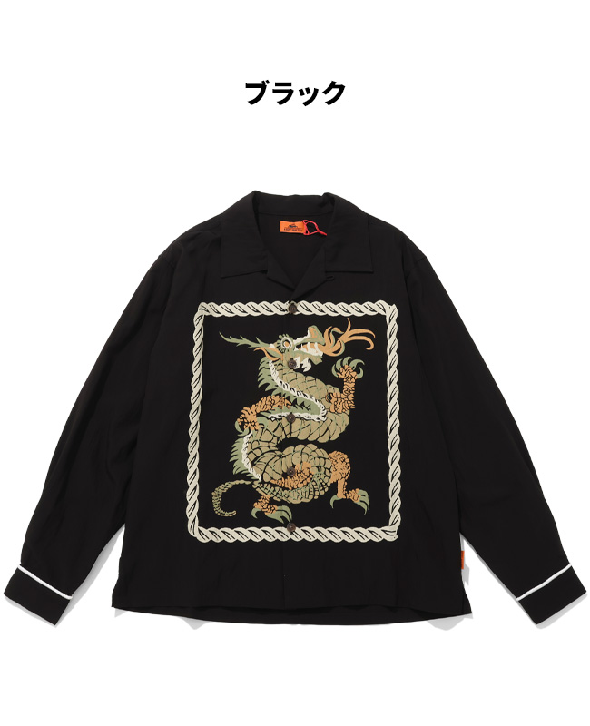 クリフメイヤー KRIFF MAYER メンズ ユニセックス オープンカラー 長袖シャツ プリント 刺繍 開襟 アメカジ ヴィンテージ風 春 秋 スーベニア開襟シャツ | KRIFF MAYER | 02