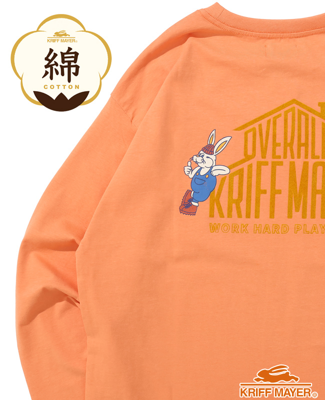 クリフメイヤー KRIFF MAYER メンズ ユニセックス Tシャツ 綿100 コットン カジュアル アメカジ クリフ ラビット ロンT ワーク | KRIFF MAYER | 03