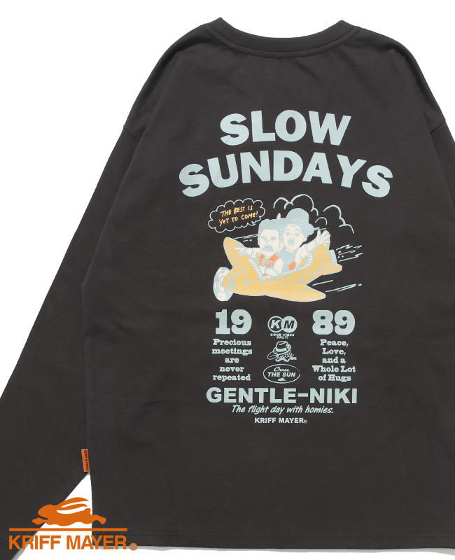 クリフメイヤー KRIFF MAYER メンズ ユニセックス 長袖 Tシャツ バックプリント シンプル カジュアル 綿100 コットン 春 夏 ジェントルニキ ロンT 飛行機 | KRIFF MAYER | 02