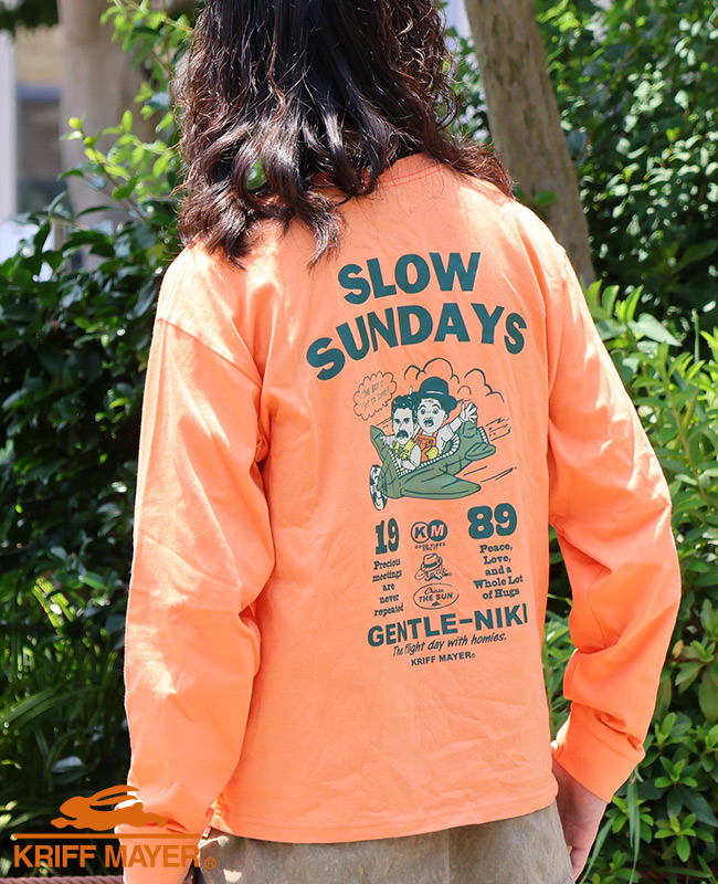 クリフメイヤー KRIFF MAYER メンズ ユニセックス 長袖 Tシャツ バックプリント シンプル カジュアル 綿100 コットン 春 夏 ジェントルニキ ロンT 飛行機 | KRIFF MAYER | 03