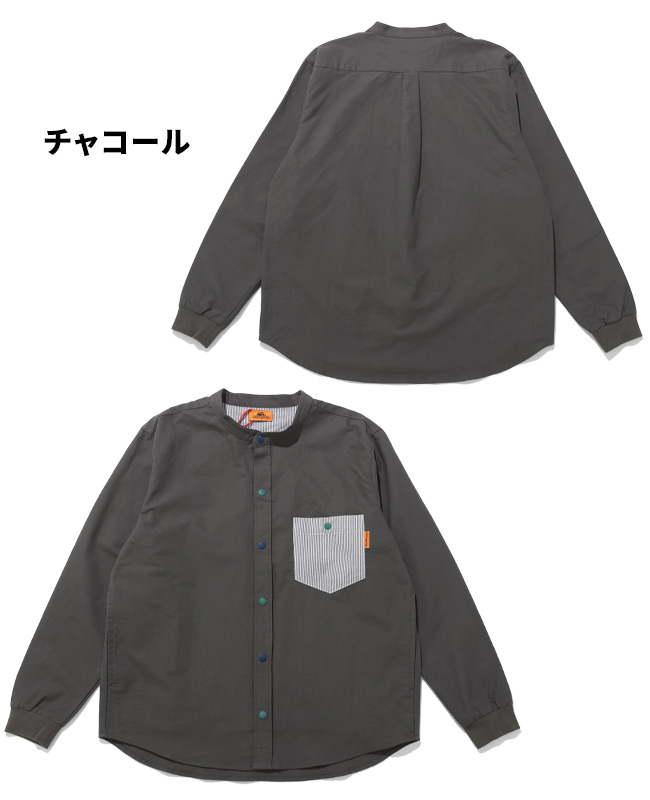 クリフメイヤー KRIFF MAYER メンズ ユニセックス 長袖 ノーカラー クレイジー配色 ストライプ おしゃれ カジュアル 春 秋 バンドカラー袖リブハッピーシャツ | KRIFF MAYER | 02