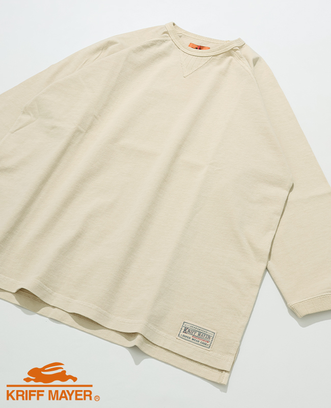 クリフメイヤー KRIFF MAYER メンズ ユニセックス 無地 ヴィンテージライク 綿100 コットン 春 夏 ピグメント 七分袖 ラグラン Tシャツ | KRIFF MAYER | 02