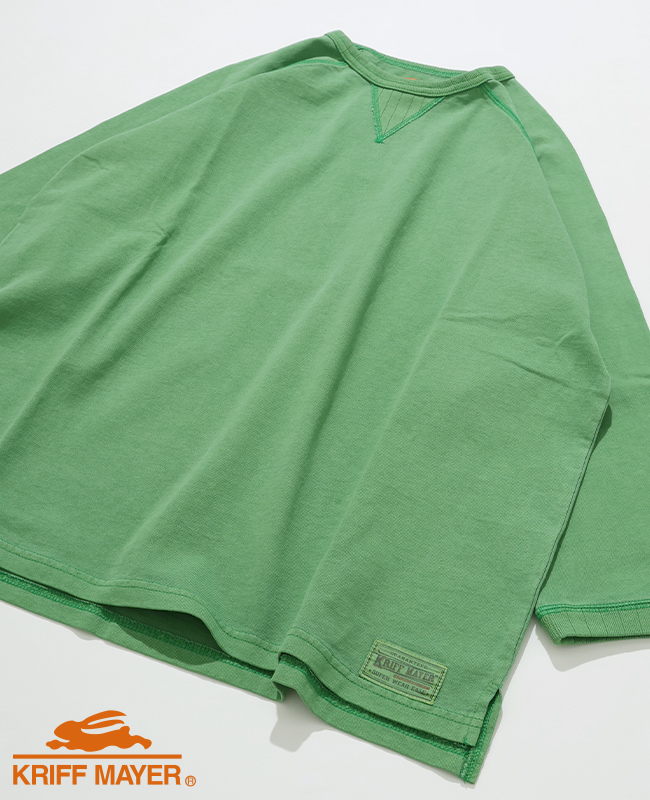 クリフメイヤー KRIFF MAYER メンズ ユニセックス 無地 ヴィンテージライク 綿100 コットン 春 夏 ピグメント 七分袖 ラグラン Tシャツ | KRIFF MAYER | 04