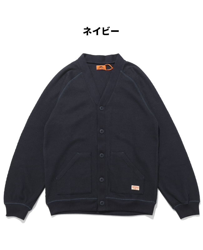 クリフメイヤー KRIFF MAYER メンズ ユニセックス カーディガン 長袖 羽織り Vネック ワンポイント 無地 カジュアル アメカジ 春 秋 ハニカムワッフルVカーデ | KRIFF MAYER | 05