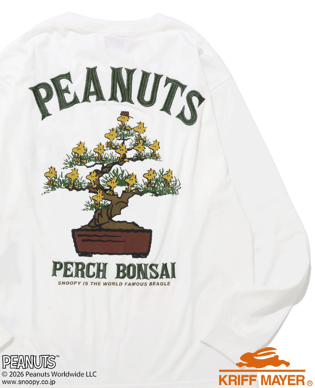 クリフメイヤー KRIFF MAYER メンズ レディース ユニセックス Tシャツ 長袖 バックプリント 2026SS スヌーピー 刺繍 ロンT 盆栽 | KRIFF MAYER | 01