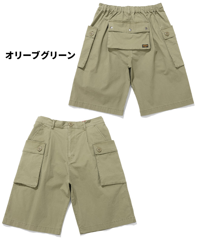 クリフメイヤー KRIFF MAYER メンズ ボトムス ショートパンツ ハーフパンツ M44 短パン 膝丈 ワイド イージーパンツ ワンタック アメカジ モンキーショーツ | KRIFF MAYER | 03