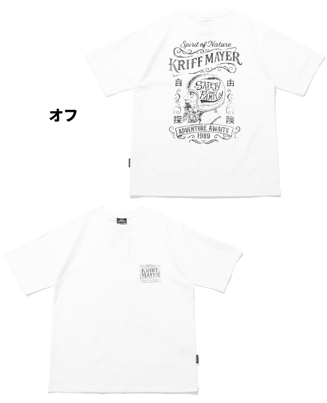 クリフメイヤー KRIFF MAYER メンズ ユニセックス Tシャツ ロゴ バックプリント 綿 コットン100 クルーネック 漢字 アメカジ 夏 プリント半袖T バイカー | KRIFF MAYER | 01