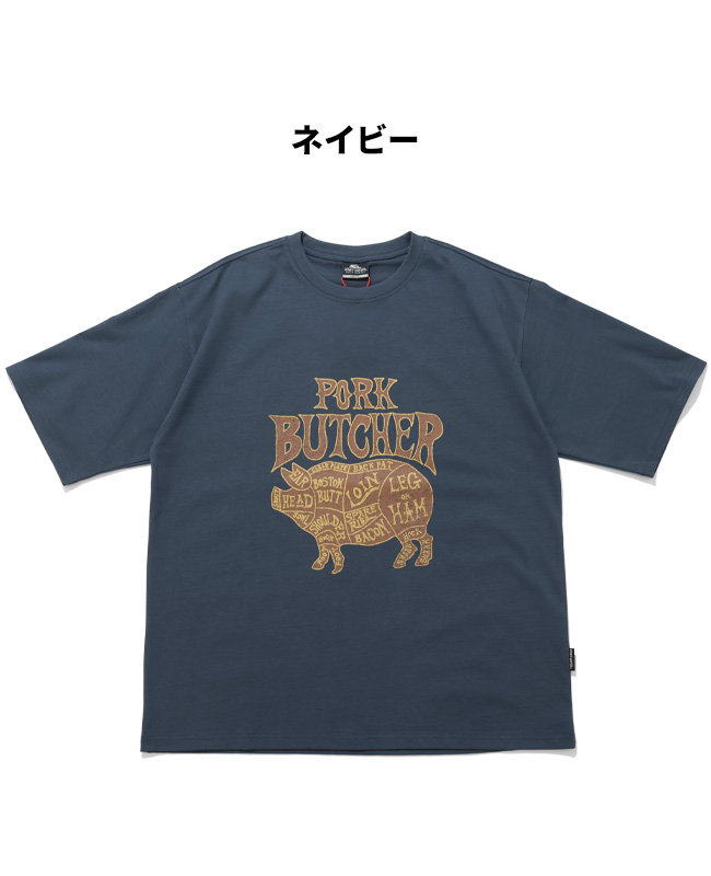 クリフメイヤー KRIFF MAYER メンズ ユニセックス Tシャツ ロゴ 豚 綿 コットン100 クルーネック バックプリント アメカジ 夏 プリント半袖T ポーク | KRIFF MAYER | 04